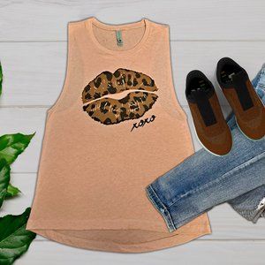 XOXO Leopard Lips Tank Tee - NEW***